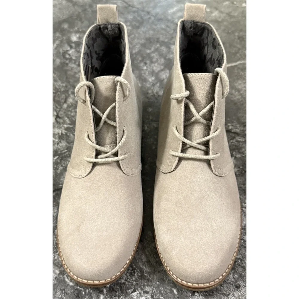 White Mountain Womens Anderson Faux Suede Chukka Booties Lt Beige Sz 7.5M